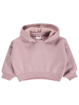 Civil Baby Çiçek Nakışlı Basic Kapşonlu 6-18 Ay Sweatshirt - Lila