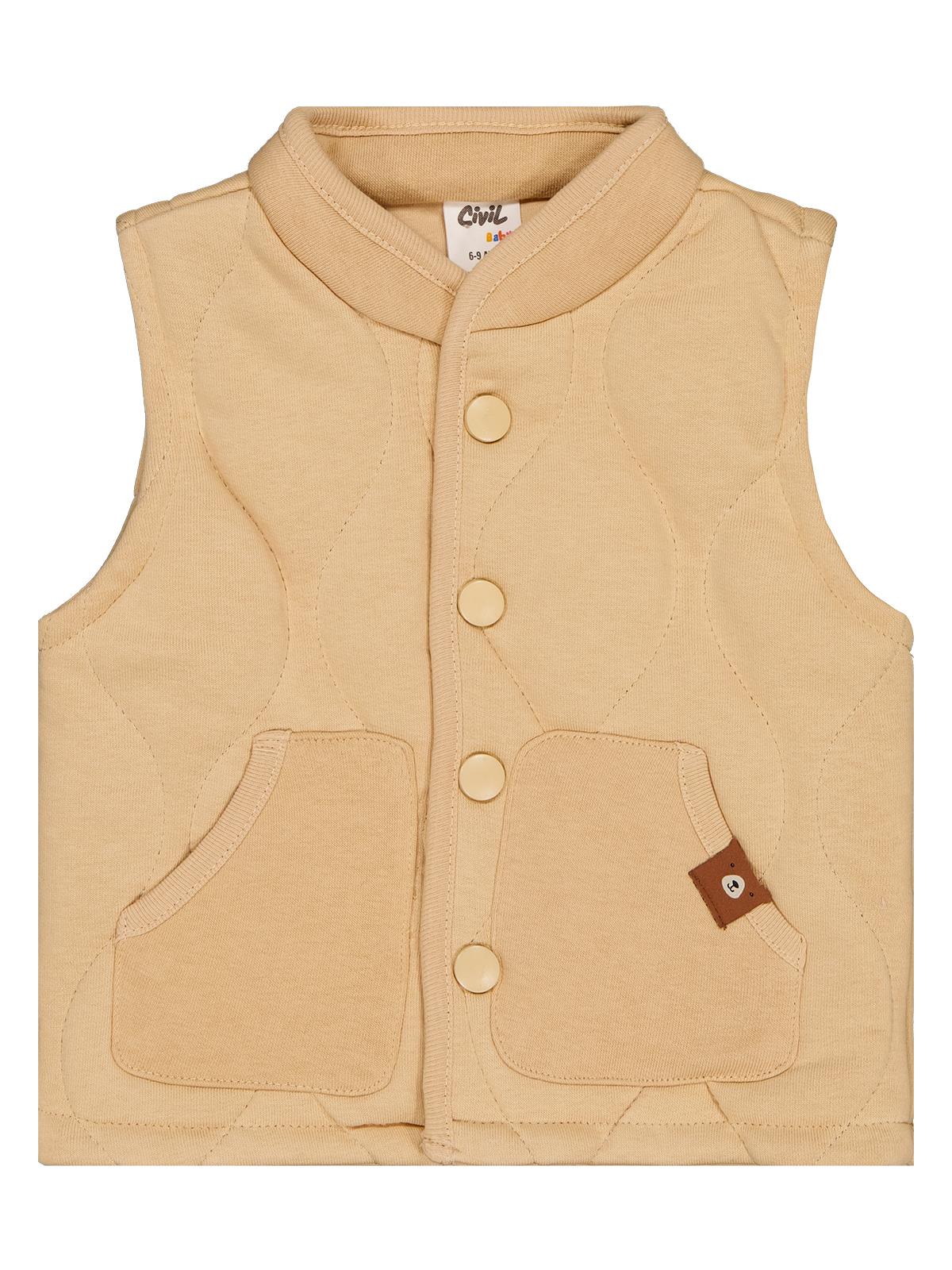 Civil Baby Kapitone 6-18 Ay Yelek - Açık Camel