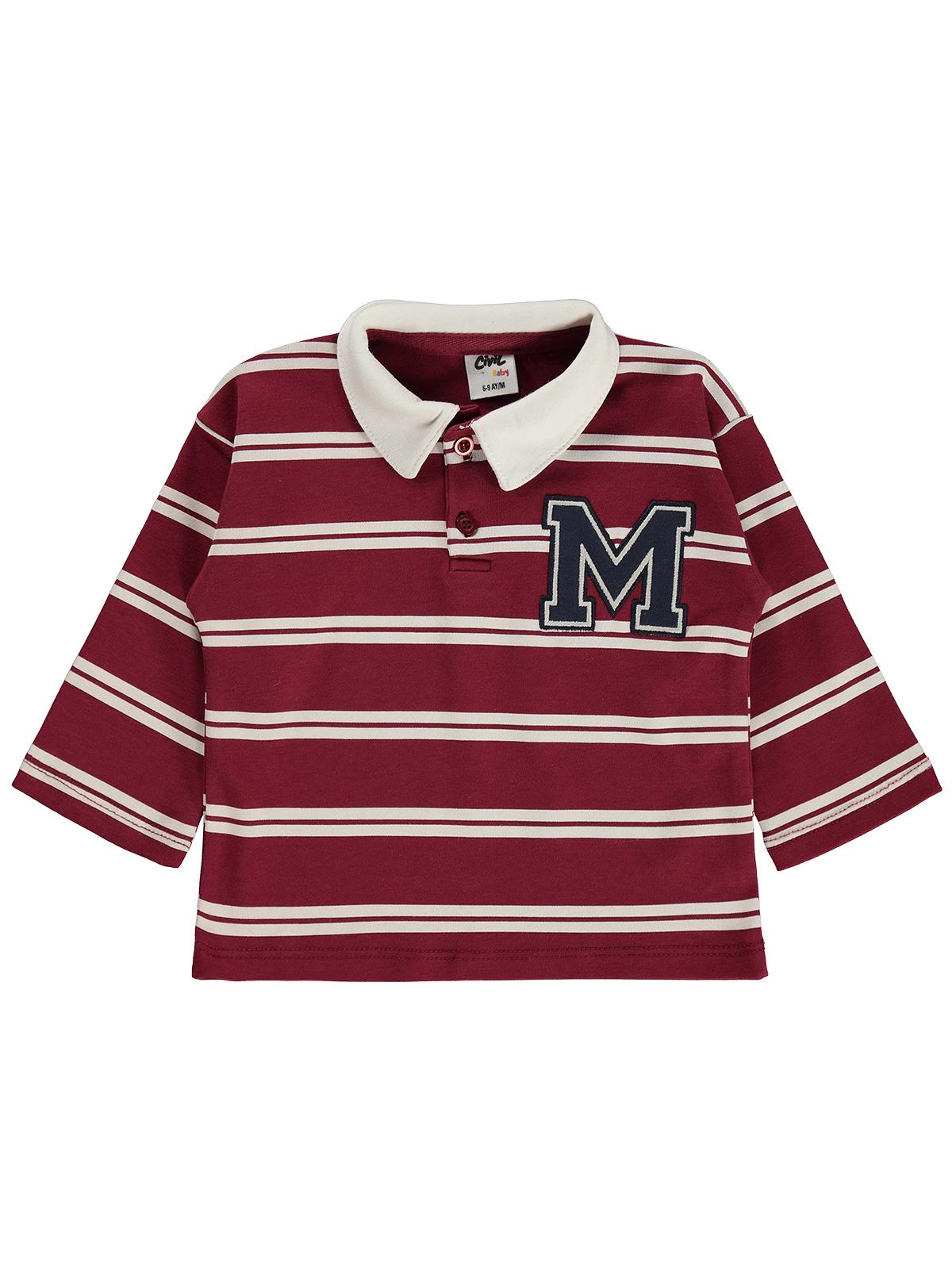 Civil Baby Çizgili 6-18 Ay Sweatshirt - Bordo