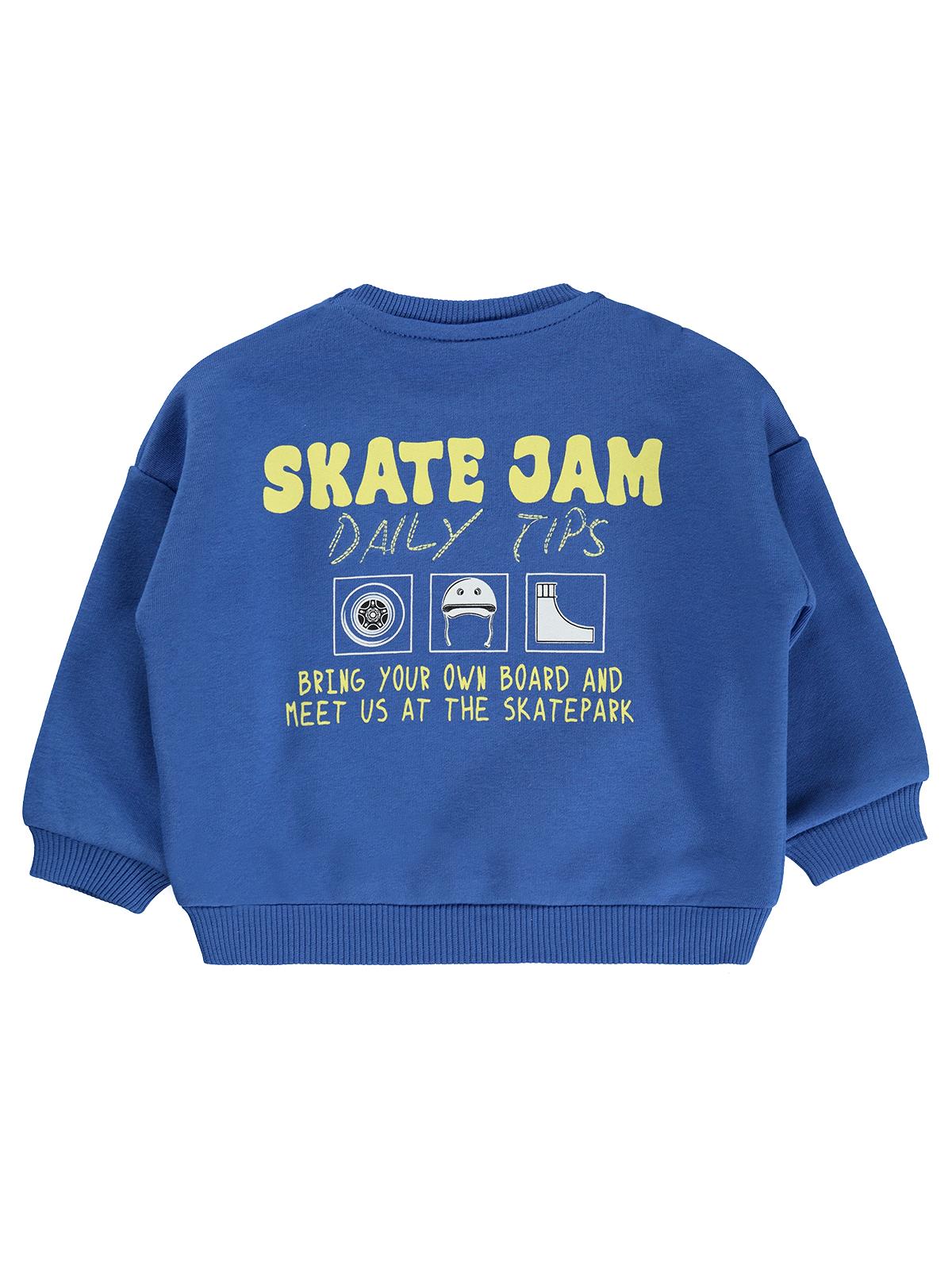 Civil Baby Skate Jam Baskılı 6-18 Ay Sweatshirt - Mavi
