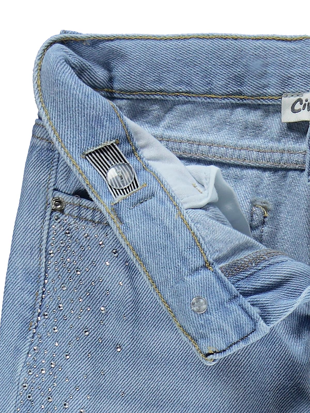 Civil Girls Taşlı Bol Paça 10-13 Yaş Pantolon Kot - Mavi