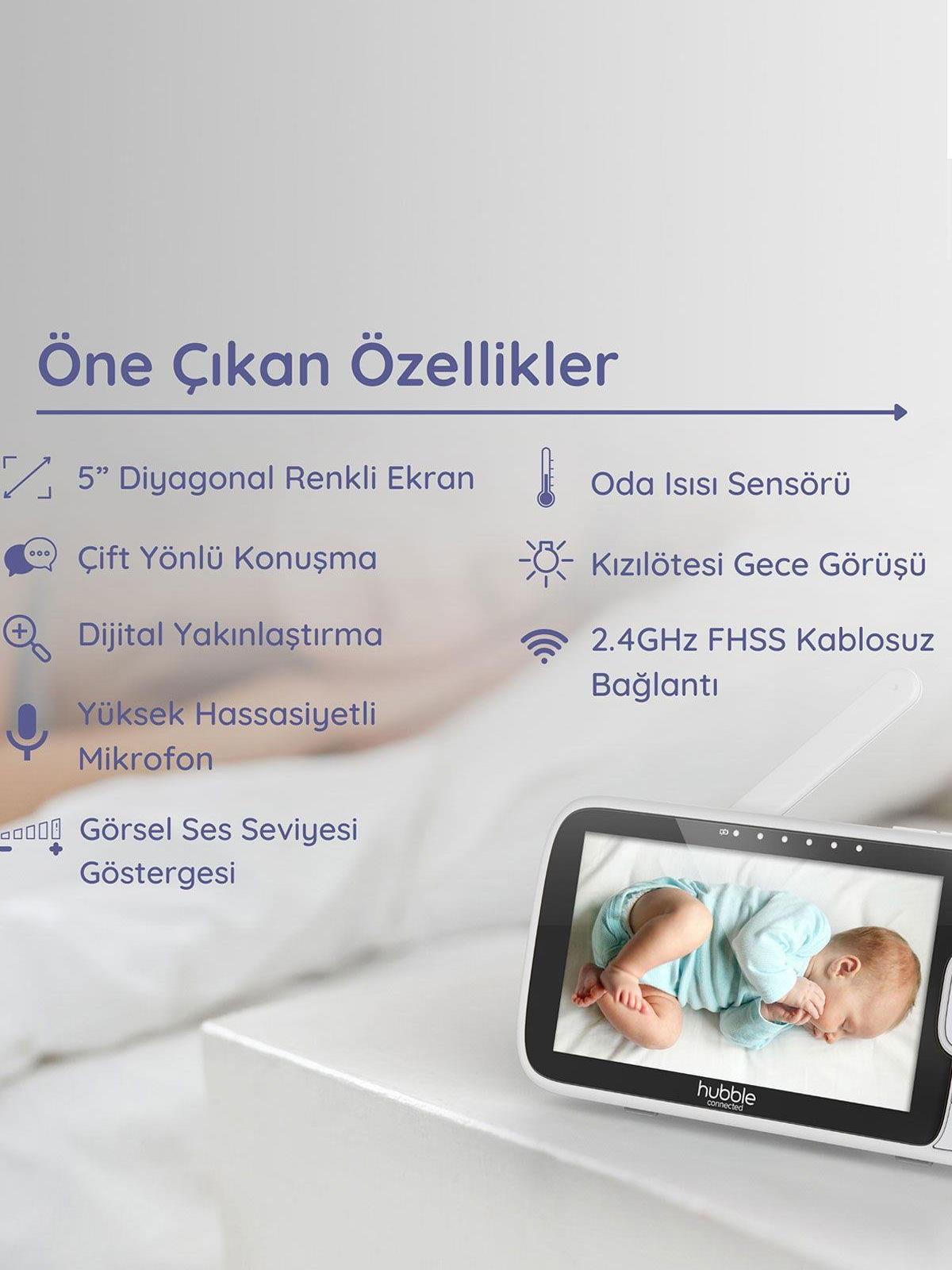 Hubble Nursery View Premium 5’’ Dijital Ekranlı Bebek Kamerası
