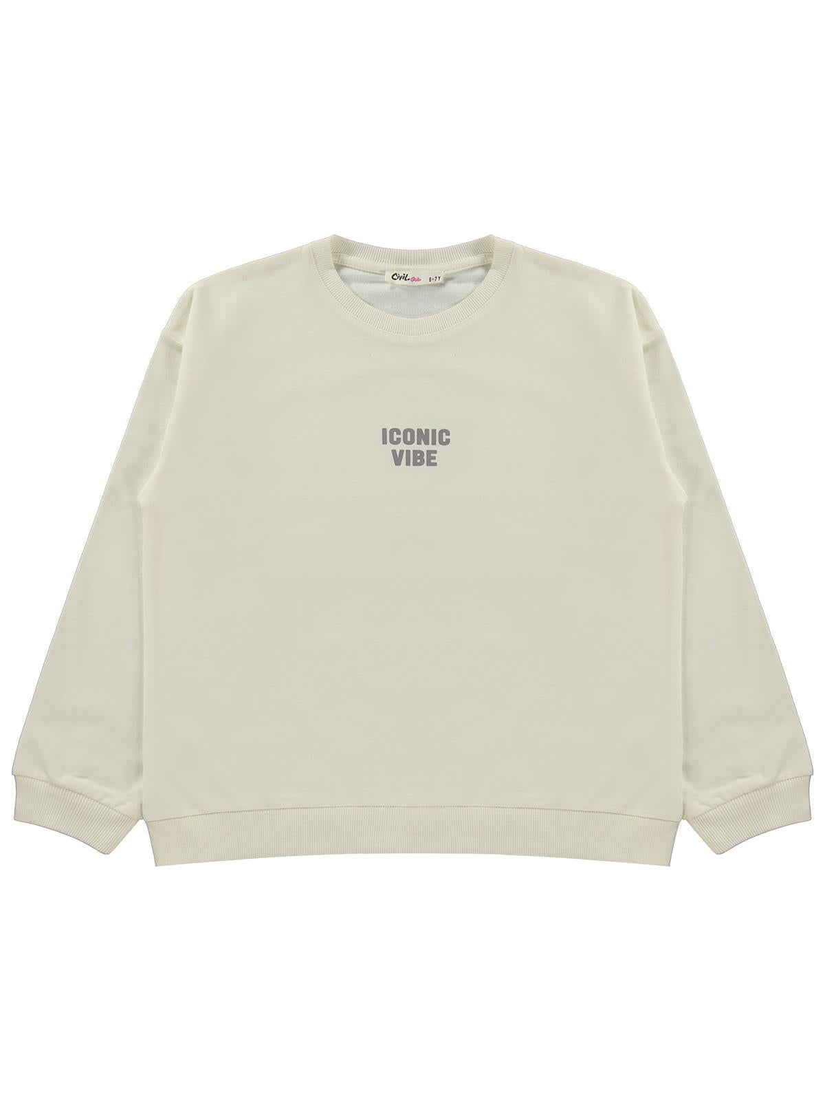 Civil Girls Basic 10-13 Yaş Sweatshirt - Ekru