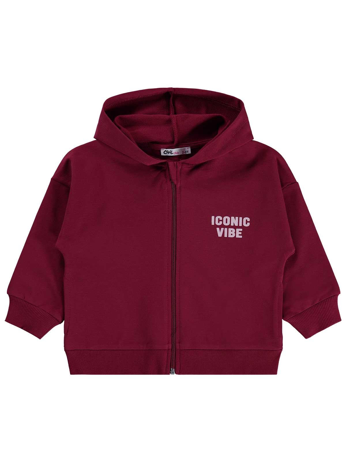 Civil Girls Basic 2-5 Yaş Hırka - Bordo