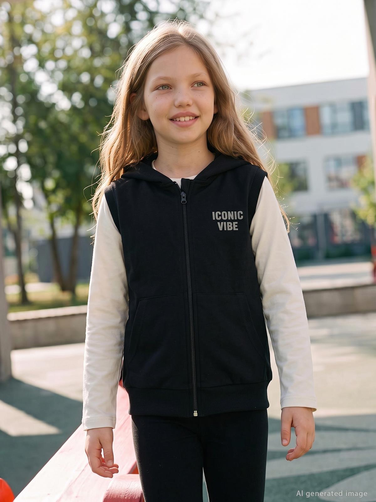 Civil Girls Basic 6-9 Yaş Yelek - Siyah