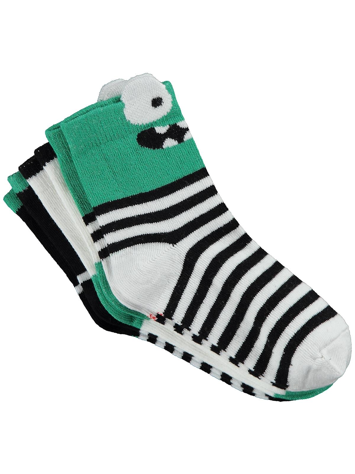 Civil Boys 3D Crocodile 3'lü 2-12 Yaş Erkek Soket Çorap