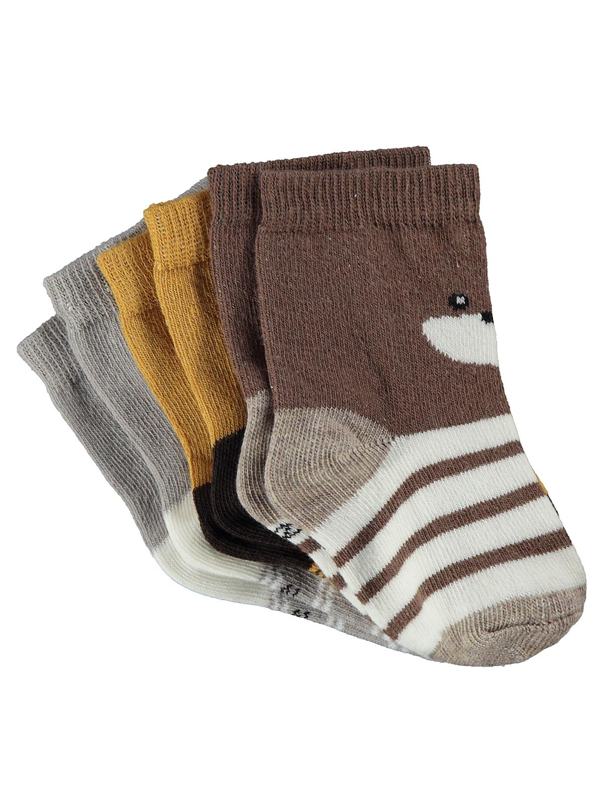 Civil Baby Face Animal 3'lü 6- Bebek Erkek Çorap Set