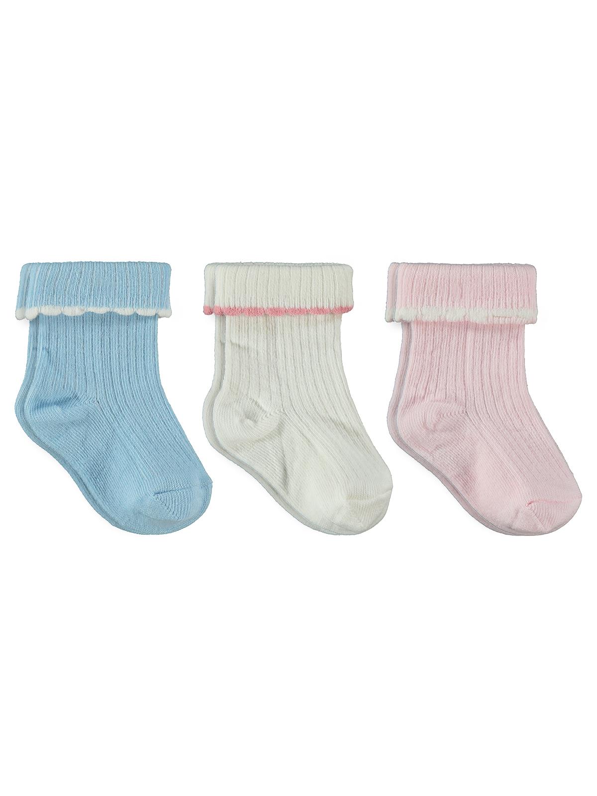 Civil Baby Beautiful Kıvrık 3'lü 6- Bebek Kız Çorap Set