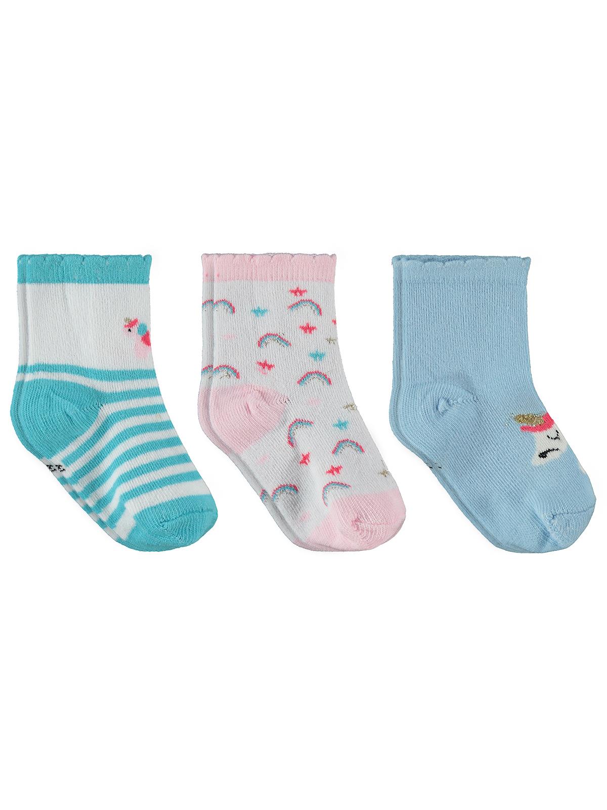 Civil Baby Unicorn 3'lü 6- Bebek Kız Çorap Set