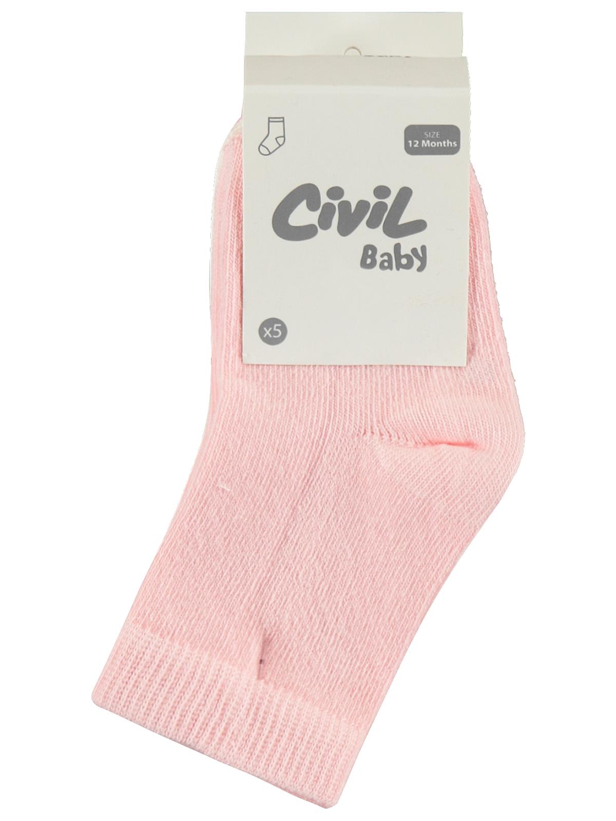 Civil Baby Basic 5'li 6- Bebek Kız Çorap Set
