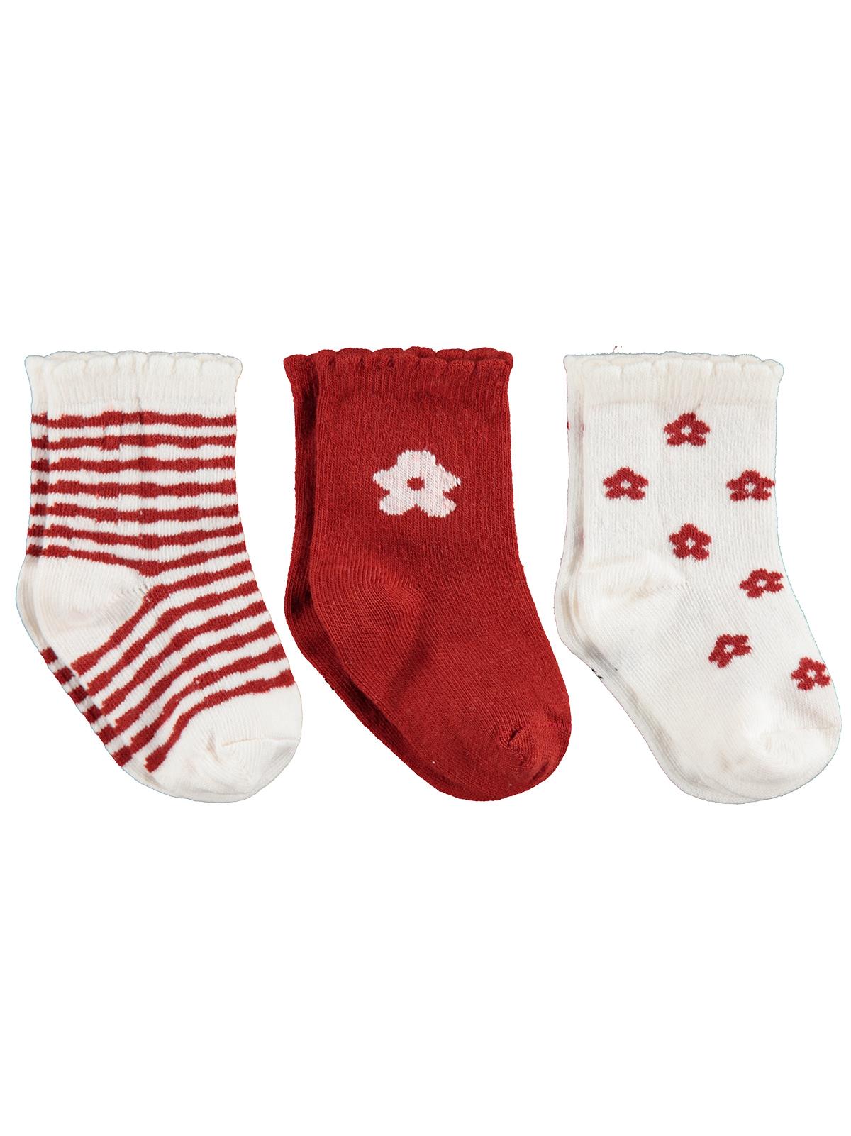 Civil Baby Flowers 3'lü 6- Bebek Kız Çorap Set