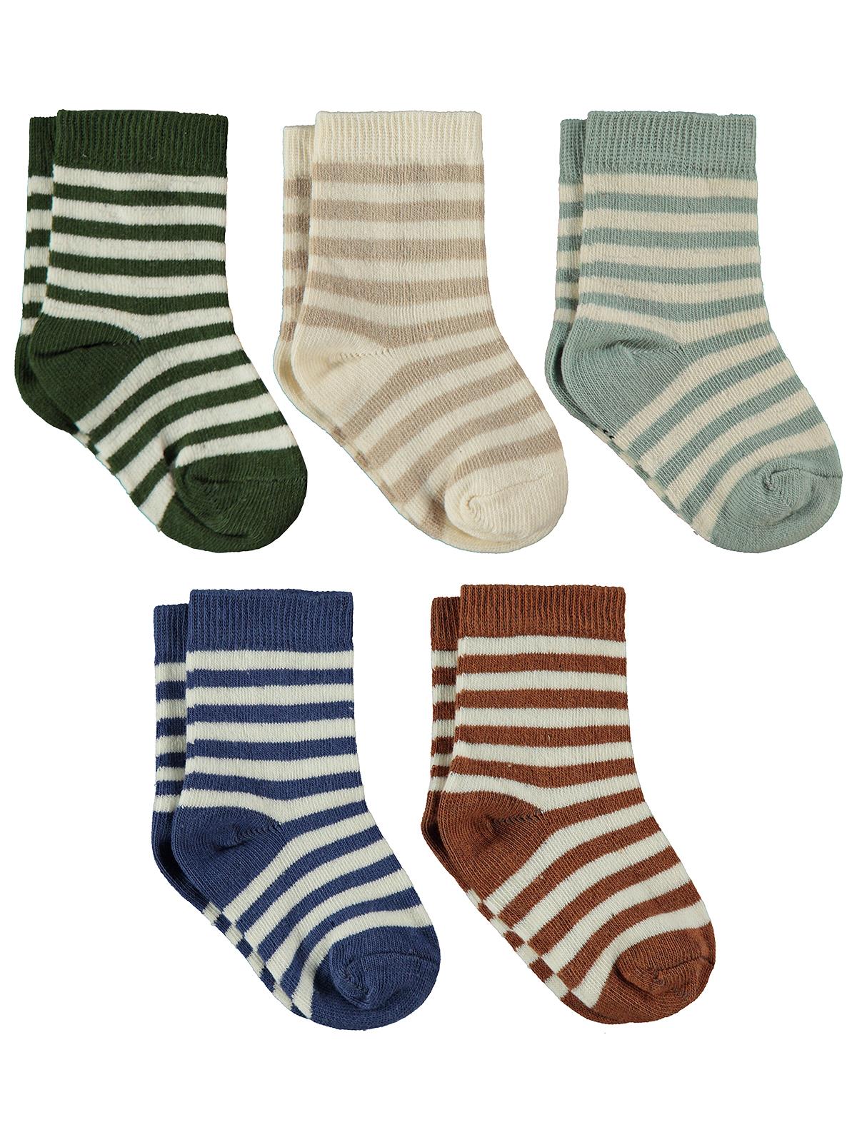 Civil Baby Çemberli 5'li 6-18 Ay Bebek Erkek Çorap Set