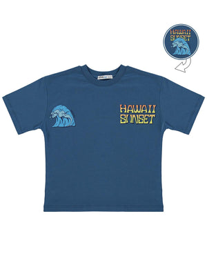 Civil Boys Hawaii Sunset Baskılı 10-13 Yaş Tişört - Yeşil