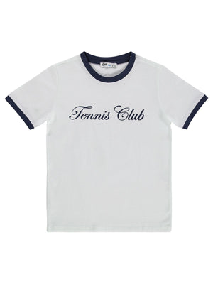 Civil Boys Tennis Club Baskılı 10-13 Yaş Tişört - Lacivert