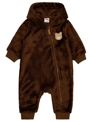Civil Baby Ayıcık Nakışlı 6-18 Ay Tulum - Kahverengi