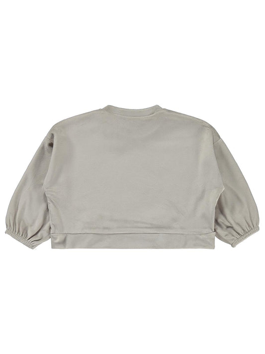 Civil Baby Fransız Kadife Fiyonklu 6-18 Ay Sweatshirt - Bej