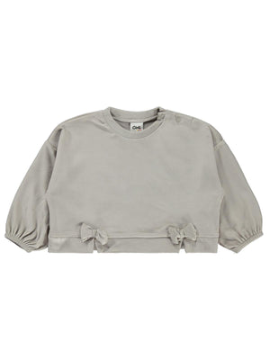 Civil Baby Fransız Kadife Fiyonklu 6-18 Ay Sweatshirt - Bej