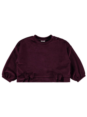 Civil Baby Fransız Kadife Fiyonklu 6-18 Ay Sweatshirt - Lila