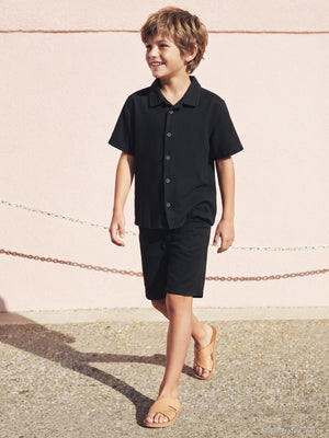 Civil Boys Tatil Yaka 10-13 Yaş Gömlek - Siyah