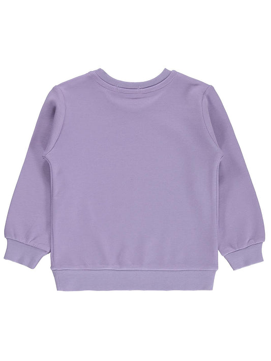 Civil Kız Çocuk Düz Sweatshirt | İnterlok Uzun Kol Bisiklet Yaka | Okul Kreş ve Günlük Kullanım - Lila