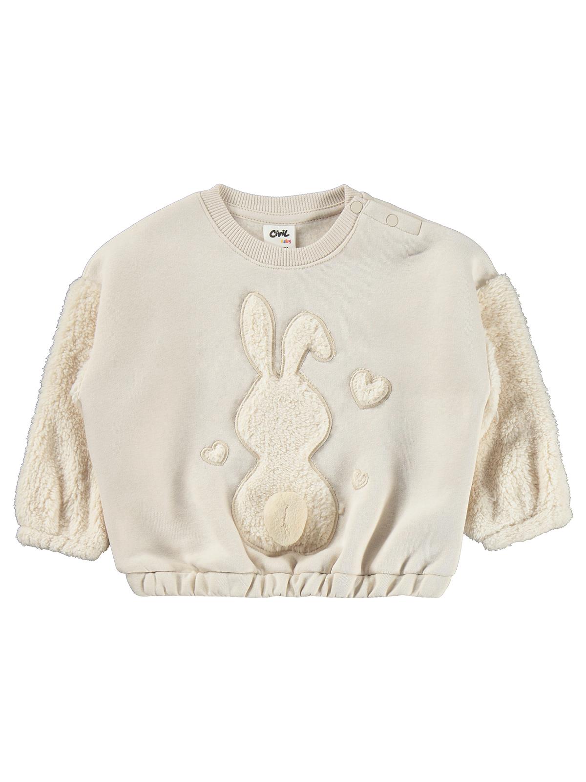 Civil Baby Tavşan Velsoft Aplike Garnili 6-18 Ay Takım - Bej