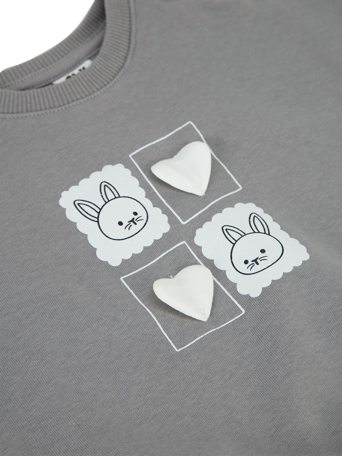 Civil Baby Tavşan Oyuncaklı 6-18 Ay Sweatshirt - Gri