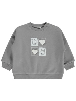 Civil Baby Tavşan Oyuncaklı 6-18 Ay Sweatshirt - Gri