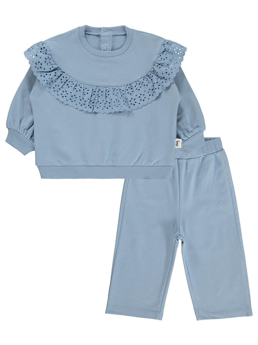 Civil Baby Dantel Fistolu 6-18 Ay Takım - Mavi