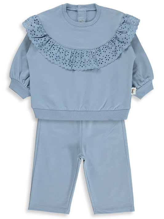 Civil Baby Dantel Fistolu 6-18 Ay Takım - Mavi