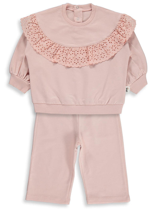 Civil Baby Dantel Fistolu 6-18 Ay Takım - Pembe