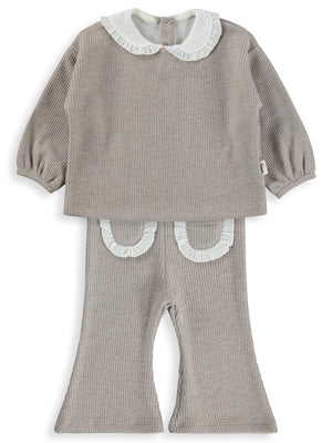 Civil Baby Bebe Yakalı 6-18 Ay Takım - Bej