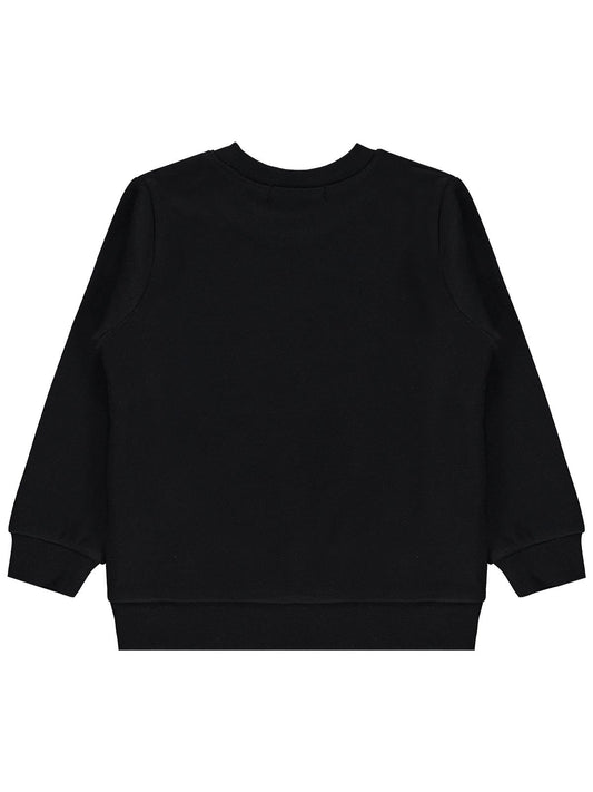 Civil Girls Telefon Baskılı 2-5 Yaş Sweatshirt  - Siyah