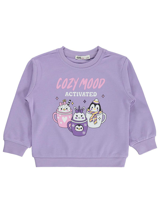 Civil Girls Cozy Mood 2-5 Yaş Sweatshirt  - Lila