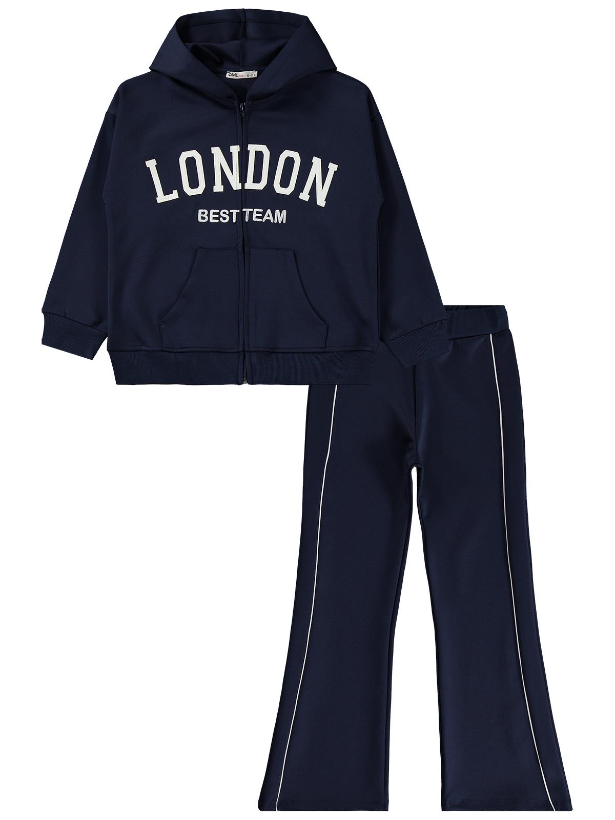 Civil Girls London Baskılı 10-13 Yaş Eşofman Takımı - Lacivert