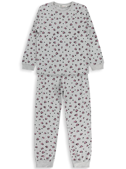 Civil Girls Leopar 10-13 Yaş Pijama Takımı - Gri