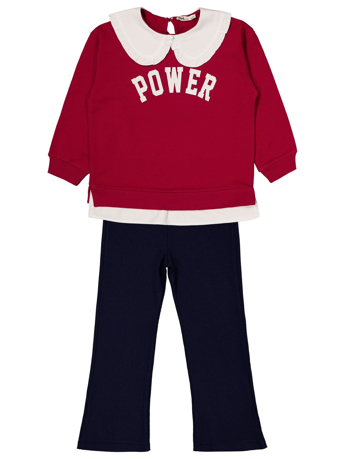 Civil Girls Power Baskılı 6-9 Yaş Takım - Bordo