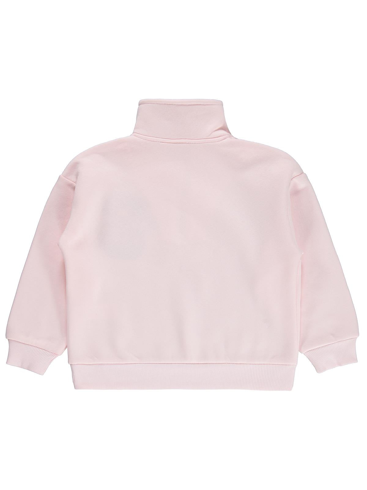 Civil Girls Fermuarlı 6-9 Yaş Sweatshirt - Pudra
