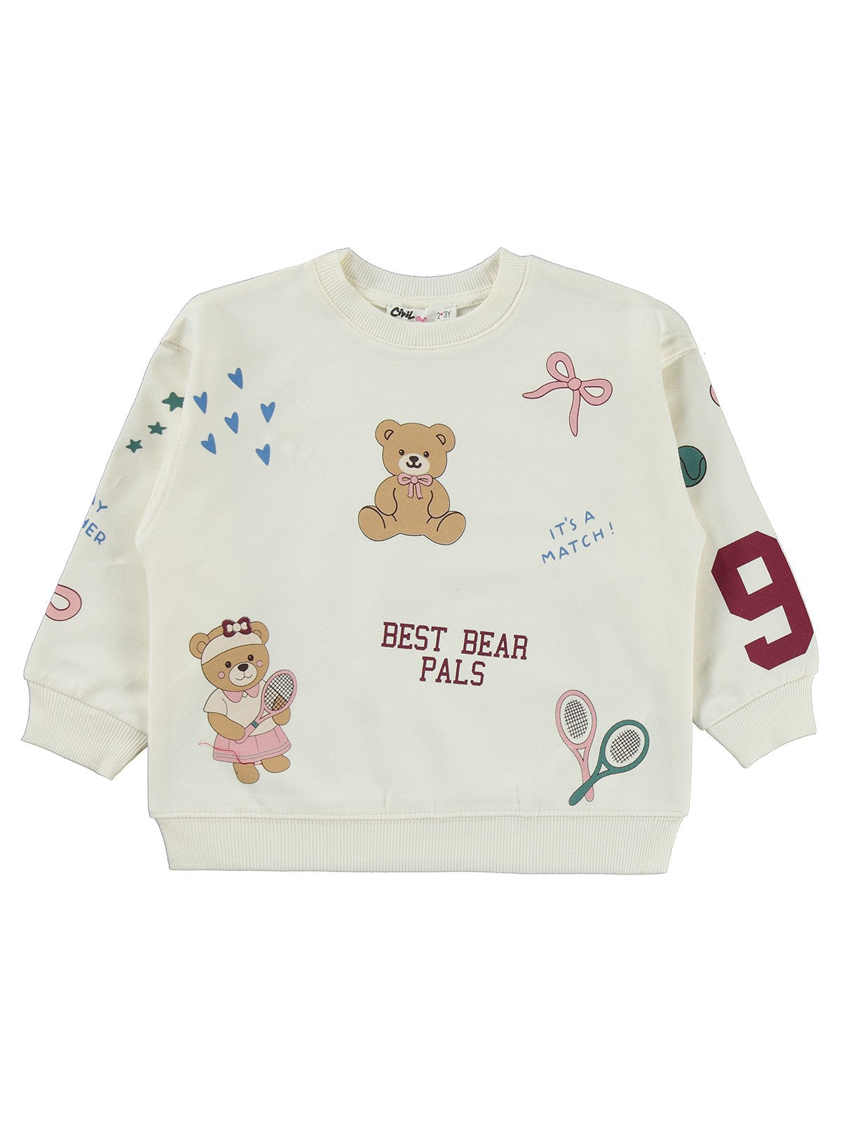 Civil Girls Best Bear 2-5 Yaş Eşofman Takımı - Ekru
