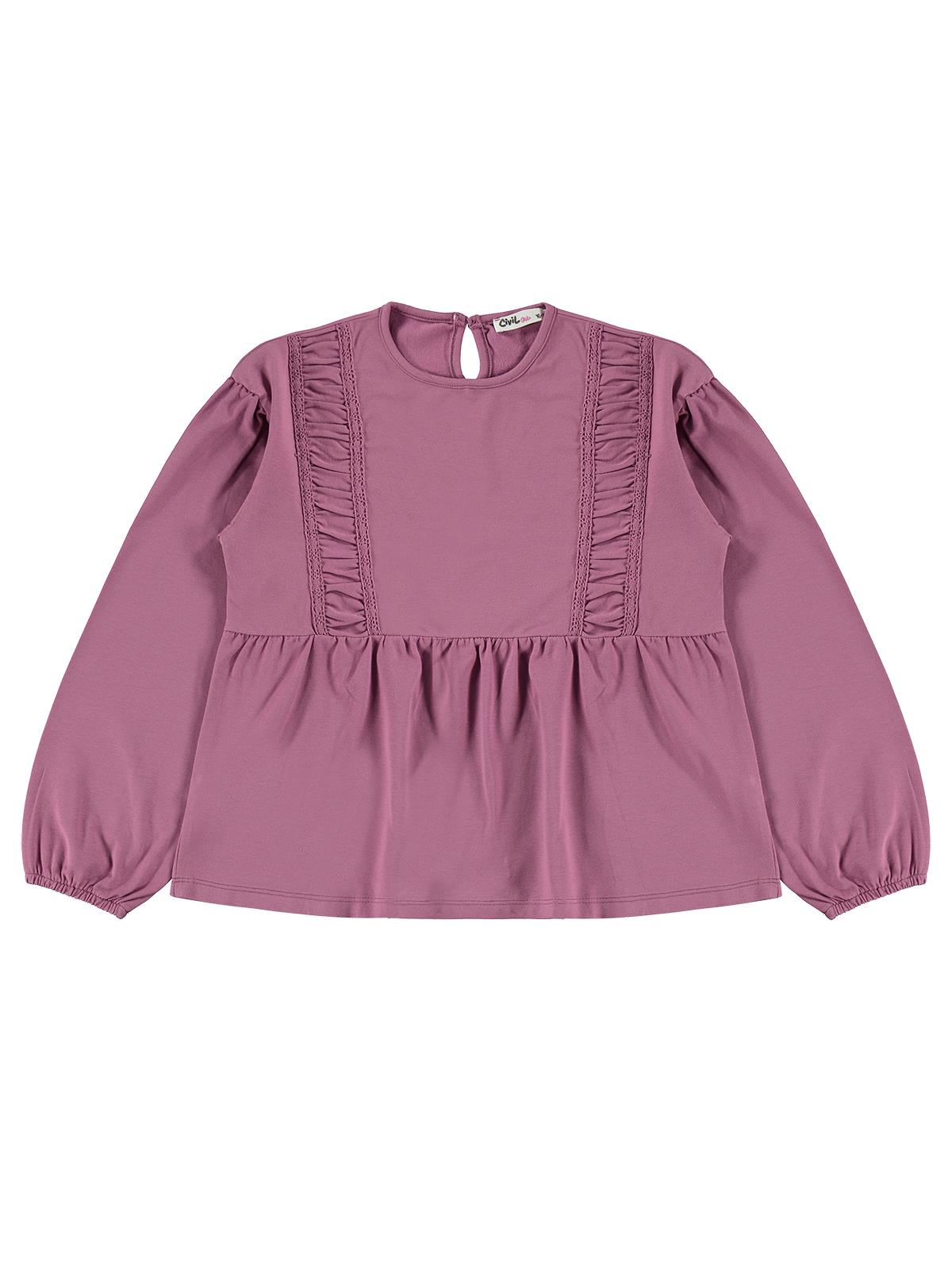 Civil Girls Fırfır Detaylı 10-13 Yaş Sweatshirt - Lila