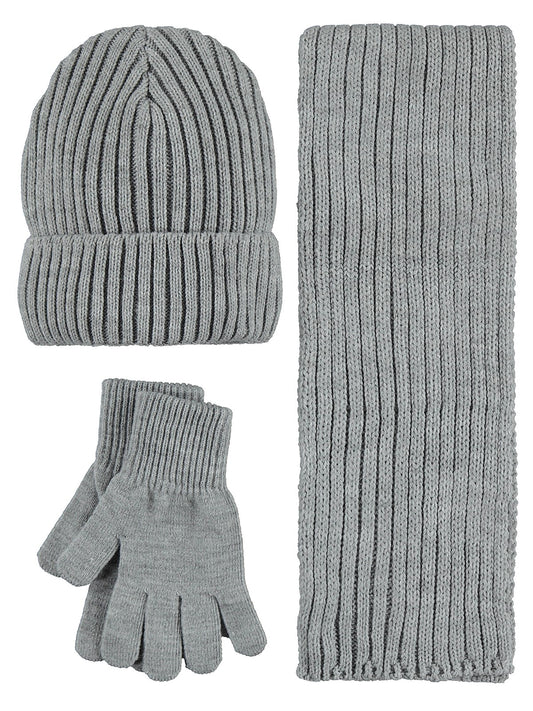 Civil Boys 10-13 Yaş Atkı Bere Eldiven Set - Gri