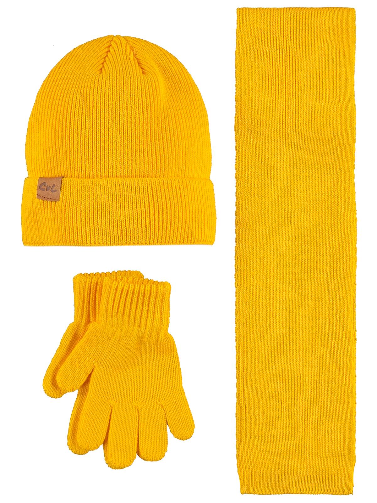 Civil Boys 6-9 Yaş Atkı Bere Eldiven Set - Hardal