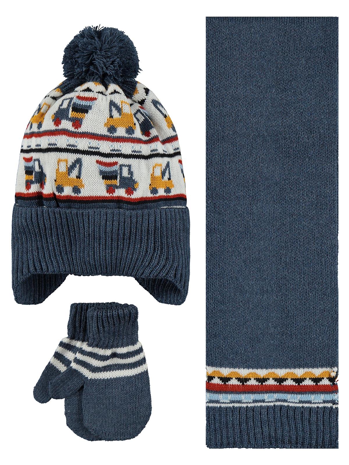 Civil Baby 6-18 Ay Atkı Bere Eldiven Set - Lacivert