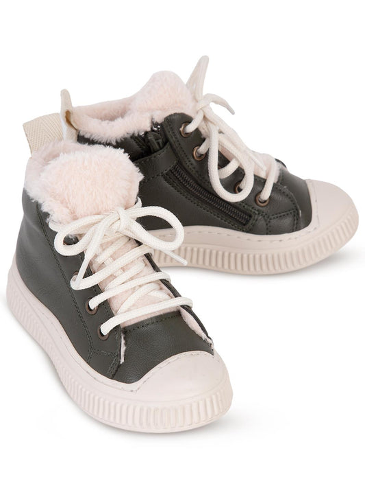 Civil Boots Kürklü Fermuarlı 27-31 Numara Bot ve Çizme - Haki