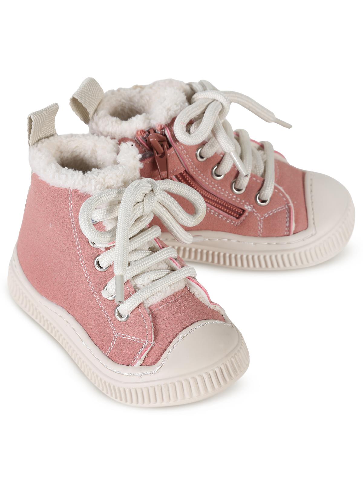 Civil Boots Kürklü Fermuarlı 22-26 Numara Bot ve Çizme - Pudra