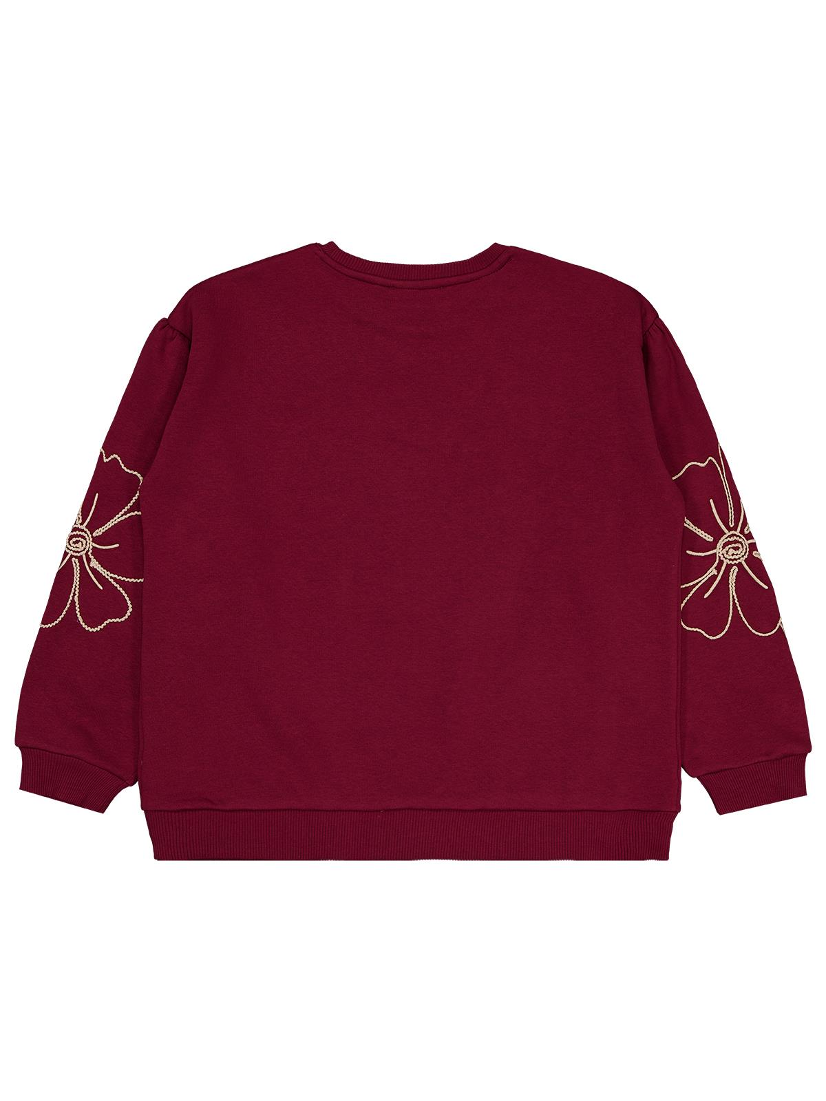 Civil Girls Çiçek Nakışlı 10-13 Yaş Sweatshirt - Bordo