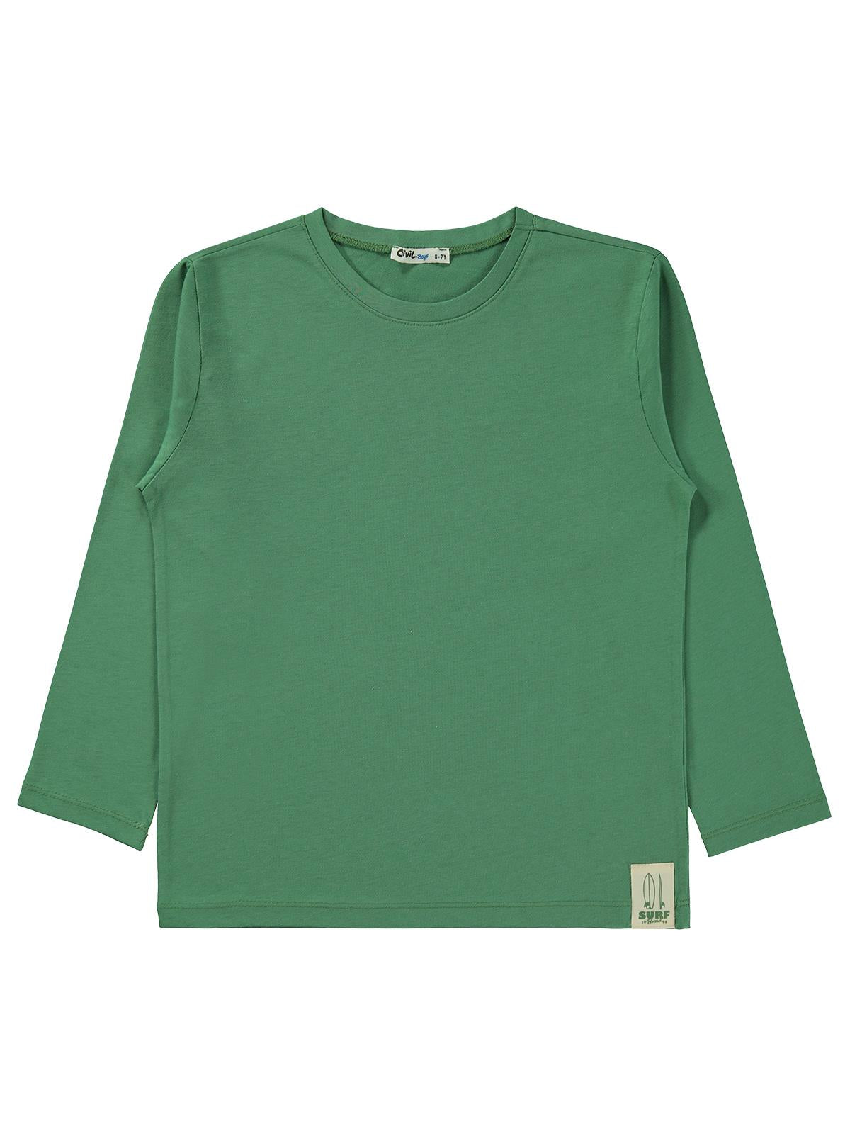 Civil Boys Erkek Çocuk Basic Uzun Kol Sweatshirt Km | Süprem Uzun Kol | Okul Kreş ve Günlük Kullanım - Yeşil