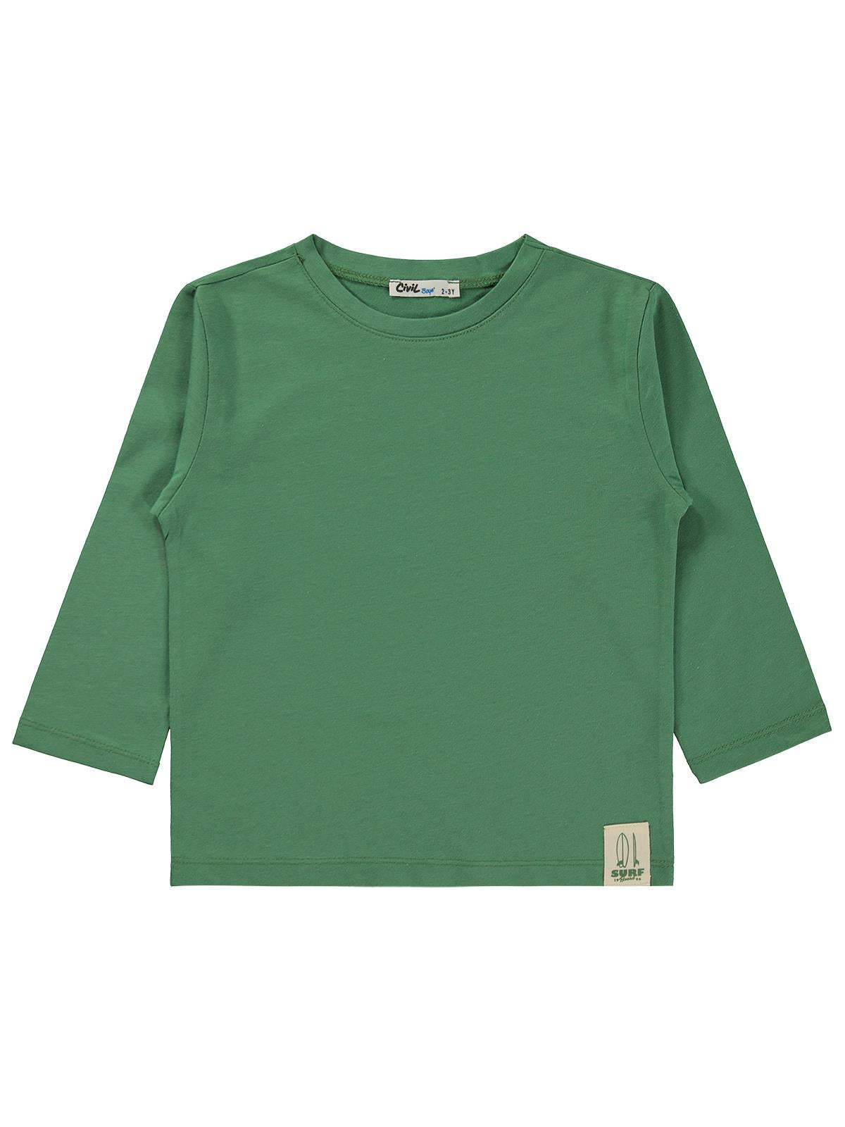 Civil Boys Erkek Çocuk Basic Uzun Kol Sweatshirt Km | Süprem Uzun Kol | Okul Kreş ve Günlük Kullanım - Yeşil