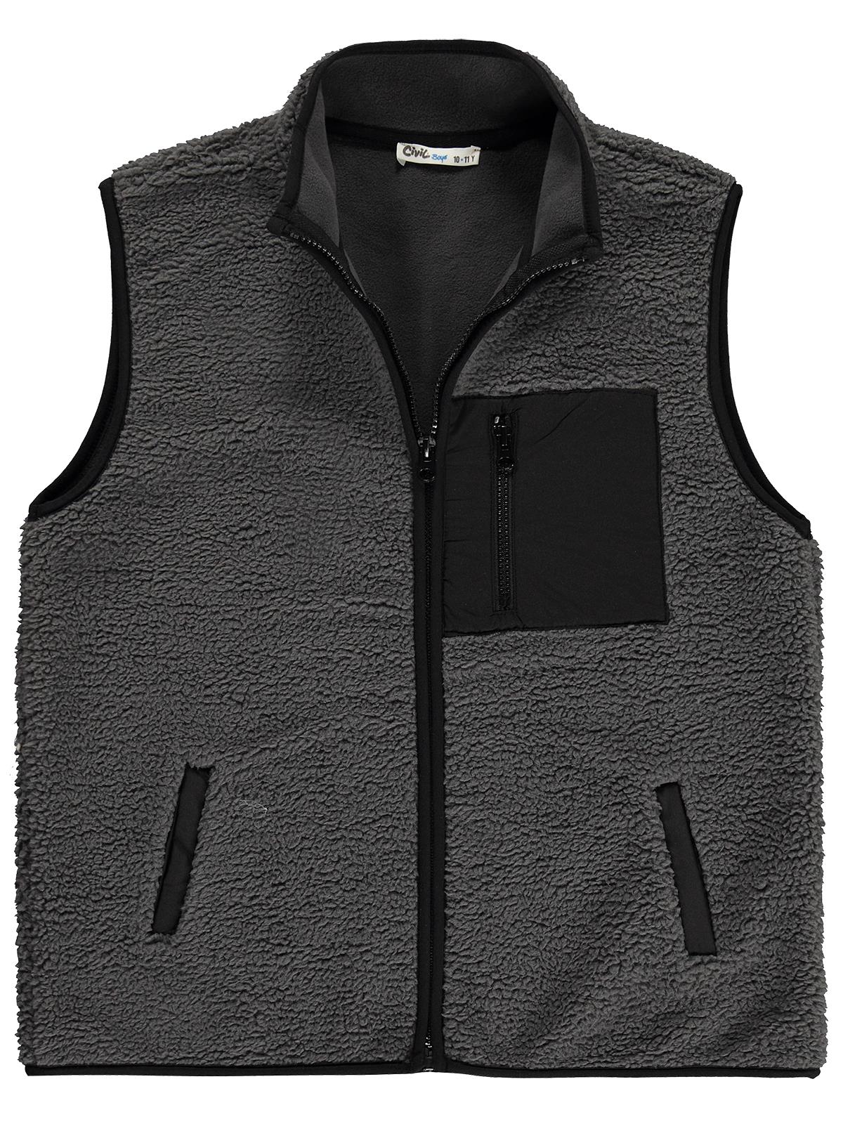 Civil Boys Mikro Cepli 10-13 Yaş Yelek - Gri