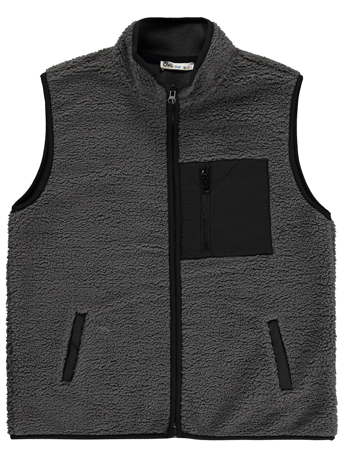 Civil Boys Mikro Cepli 10-13 Yaş Yelek - Gri