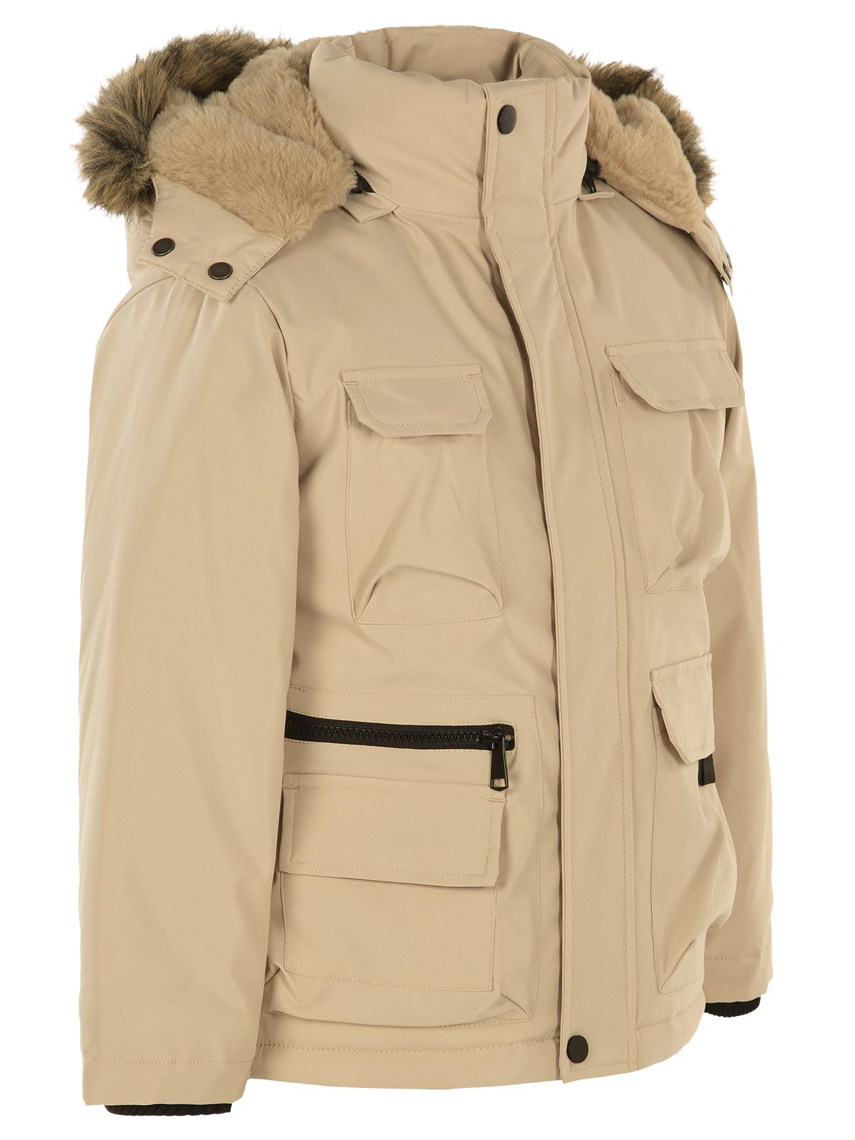 Civil Boys 4 Cepli Kürklü 10-13 Yaş Parka - Bej